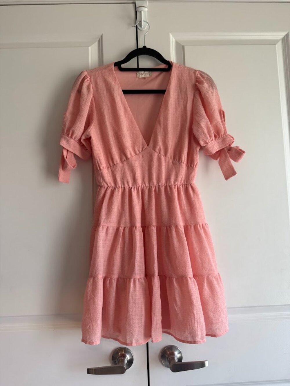 Coral Tie Sleeve Babydoll Mini Dress - Altard state